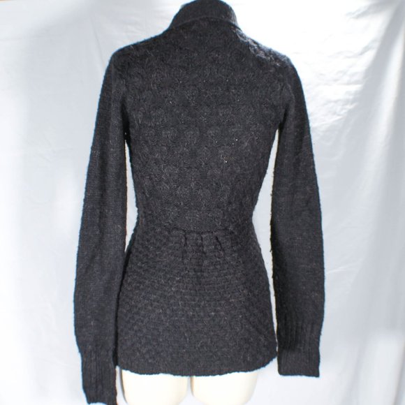 Vintage Y2K Max Azaria BCBG Alpaca Mohair Ash Gray Cardigan Copper Flecks - Picture 10 of 15